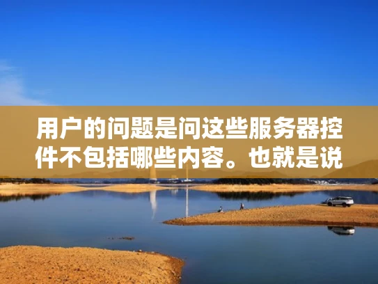 用户的问题是问这些服务器控件不包括哪些内容。也就是说，他们想知道在服务器端常用的控件有哪些，然后排除掉那些不包括的。可能用户在开发过程中遇到了问题，或者是在学习服务器端开发，想要了解控件的使用范围